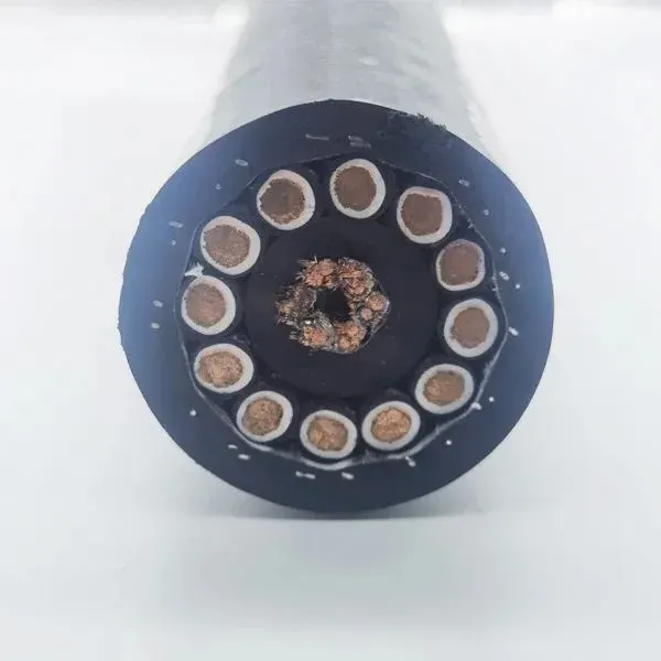 High-Voltage Crane Reel Cable, 12 Power Cores + 6 Control Pairs, 6 kV, Rubber