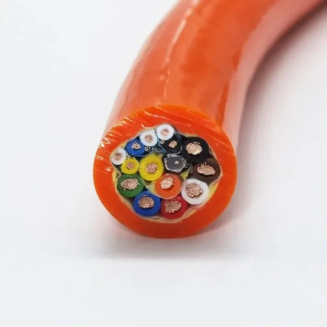 Underwater Orange Hybrid Umbilical Cable, 75 ohm Coax + 3x20AWG + 2x16AWG + 6x14AWG, 17.1 mm, 300 kg
